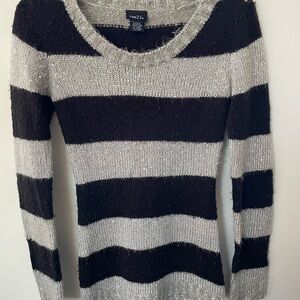 Rue21 Black and Gray Striped Women's Sweater